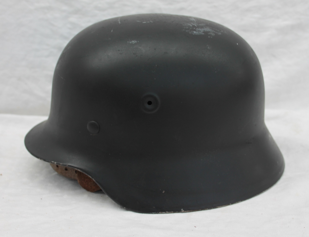 A German World War II helmet,