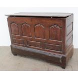 An 18th century oak mule chest,