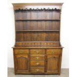 An 18th century style North Wales oak dresser,