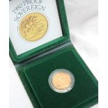 A 1980 proof gold sovereign,