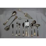 A Rosenthal 90-35 white metal part flatware service comprising six dessert spoons, six soup spoons,