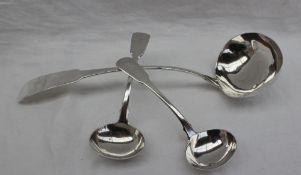 Irish Silver - A late George III silver fiddle pattern ladle, Dublin, 1812, Richard Sawyer,