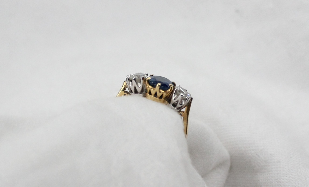 A sapphire and diamond ring, - Image 3 of 5