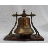 A 20th century bronze Ship's bell stamped M.V.