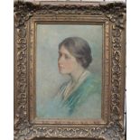 G Koberwein Terrell Hermione Head and shoulders portrait of a lady Oil on board Signed 29 x 20cm