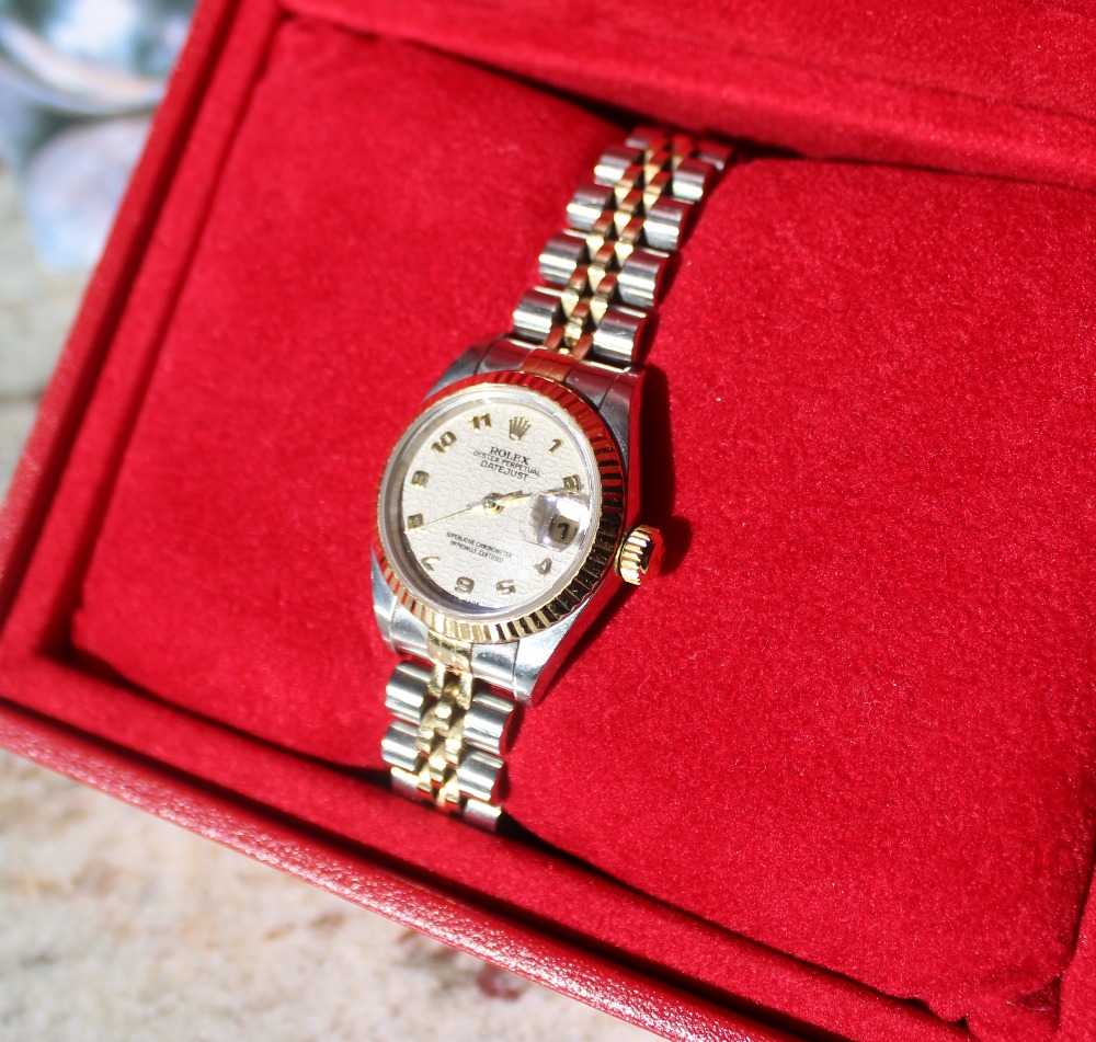 A Lady's stainless steel Rolex oyster perpetual Datejust wristwatch with a "Rolex impressed dial" - Image 2 of 4