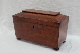 A Victorian oak sarcophagus tea caddy,