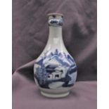 A Japanese porcelain vase decorated with dwellings on a lake,