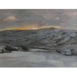 David Tress A snowy moorland scene Watercolour Signed and dated 1982 54 x 72cm