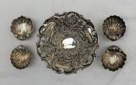 A late Victorian silver dish of circular form with pierced and cast decoration, Birmingham, 1895,