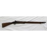 A 19th century walnut and steel percussion rifle, with an 87cm steel barrel and ramrod,
