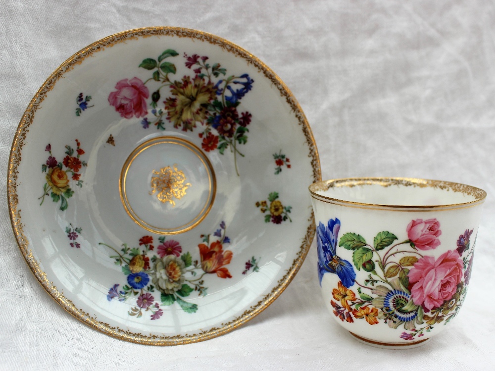A Meissen porcelain 'Fuchs' pattern teacup and saucer, - Image 2 of 4