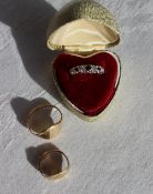 A sapphire and diamond half eternity ring,