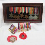 A set of seven World War II medals including The Burma Star, The 1939-1945 Star, The Africa Star,