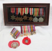 A set of seven World War II medals including The Burma Star, The 1939-1945 Star, The Africa Star,