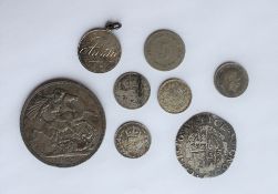 A Charles I silver shilling, edges clipped,