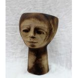 A Sidmouth Pottery vase in the form of a head and neck, impressed mark,