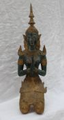 20th century Indian School A Hindu goddess Kneeling with hands in prayer Bronze with gilt