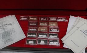 A part set of seventeen John Pinches silver ingots of British locomotives,