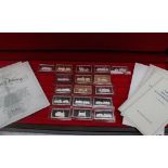 A part set of seventeen John Pinches silver ingots of British locomotives,