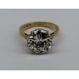 A 4.25ct solitaire diamond ring, the round brilliant cut diamond measuring approximately 10.76-10.