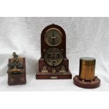 A P.O 70 Galvanometer, in a mahogany case, 30.5cm high together with a G.P.O 16098 Sounder, and a G.