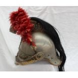 A French 19th Century Cuirassier’s Helmet in white and yellow metal, with a gilt metal comb,