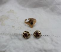 A pair of 9ct gold earrings,