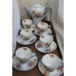 A Shelley Bone China floral decorated part tea service