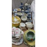 A collection of T G Green Cornishware pottery together with Carltonware etc