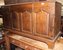 An 18th century oak coffer,