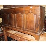 An 18th century oak coffer,