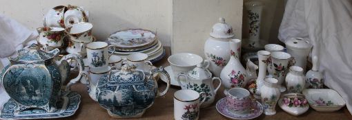 A Royal Albert Old Country roses pattern part tea set together with a Royal Worcester part coffee