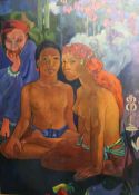 In the style of Paul Gauguin Seated figures Oil painting