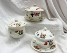 A 19th century English twin handled sauce tureen, base and cover,