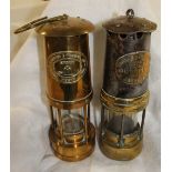 A Thomas & Williams steel and brass miners lamp, Cambrian Type No.