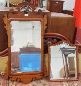 A George III style mahogany wall mirror together with a dressing table mirror