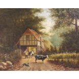 G J Polhill Farmyard scene Oil on canvas Together with a companion (a pair)
