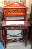 A French Empire style mahogany pier mirror and table