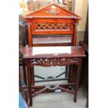 A French Empire style mahogany pier mirror and table