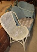 A Lloyd loom elbow chair together with two other chairs CONDITION REPORT: In overall