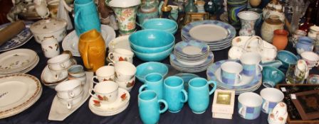 A large lot including part dinner sets, vases, Susie Cooper pottery jug, drinking glasses,