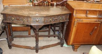 An oak side table,