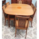 A G-Plan teak dining table and six chairs