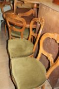 A set of six Victorian style balloon back dining chairs together with a Victorian mahogany supper