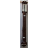 A Bate of London mahogany stick barometer with a silvered dial