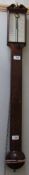 A Bate of London mahogany stick barometer with a silvered dial