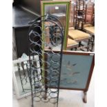 A gilt and green wall mirror together with a cream painted mirror,