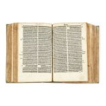Biblia latinaVenise, Paganini, 1497Petit et fort in-8 (17,3 x 11,2 cm) de [1226] p. sur [514] f., (