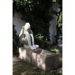 JAN KODET (1910-1974): VITAL SPRING, 1965, Algal limestone, Slivenec marble. Female figure: 104 cm;